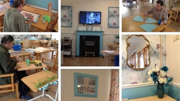 Decorating the Kingsway lounge at Ashton care home